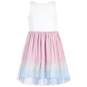 Us Angels Big Kid Girls Sequin Rainbow Mesh Dress Size 8